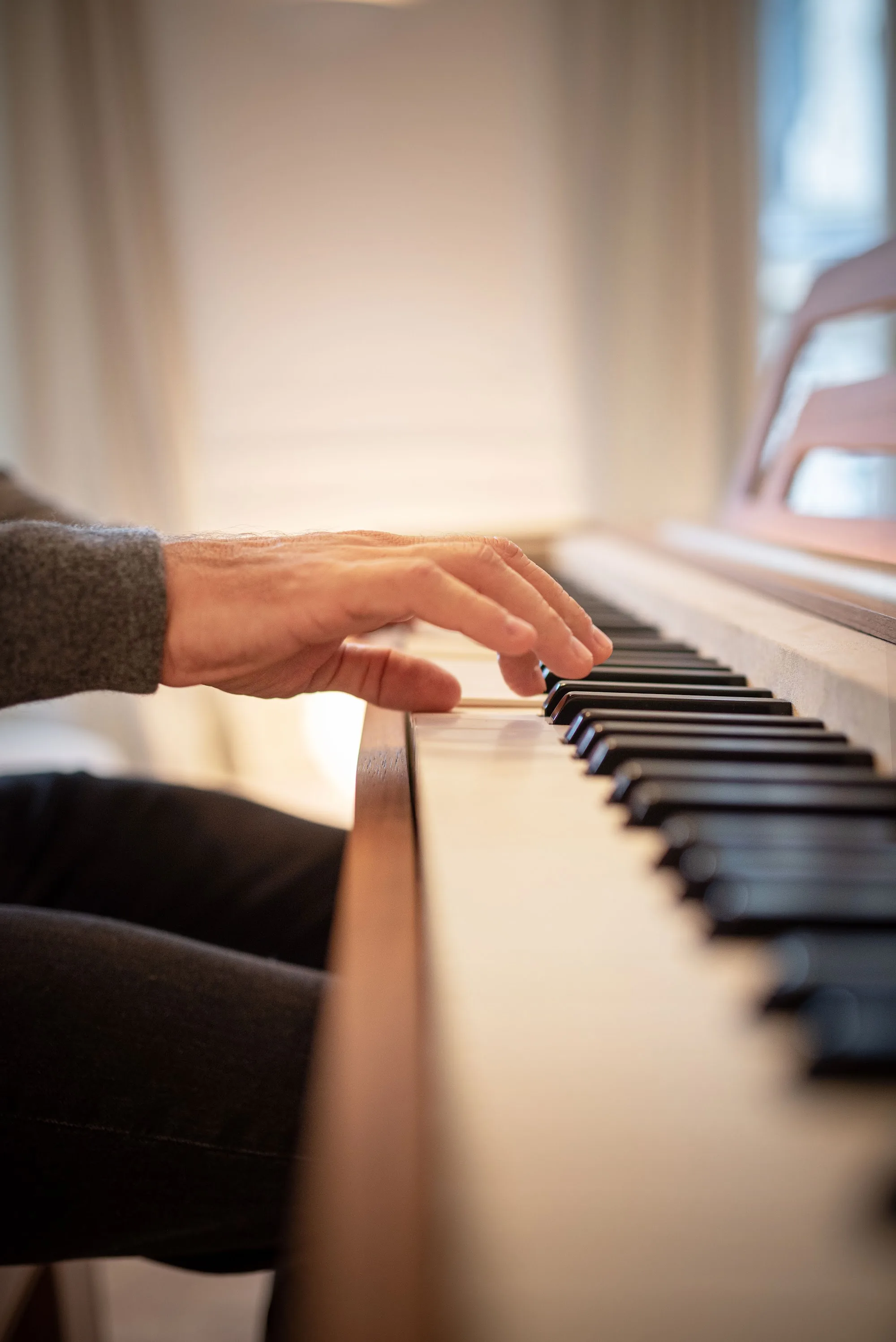 Hands playing on the keys of an Alpange