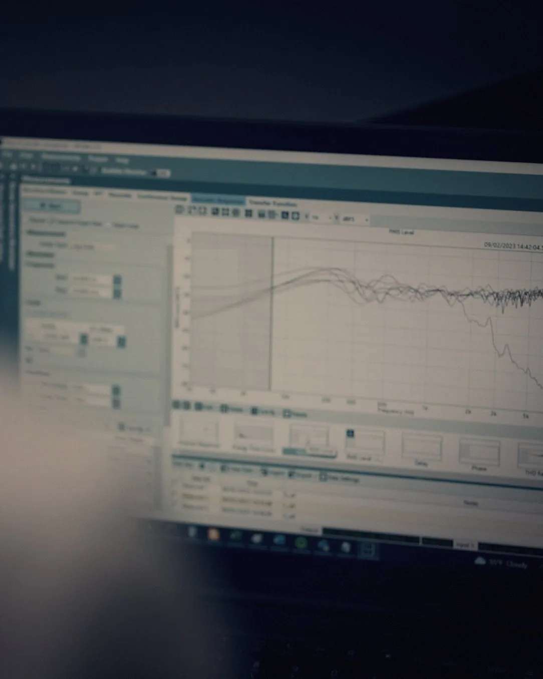 Measurement curves on screen